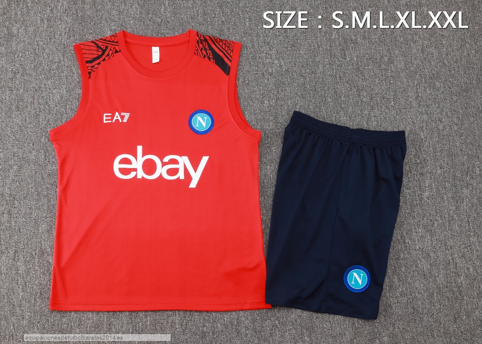 Nuevo Entrenamiento Sin Mangas Conjunto Completo Napoli 24/25 Rojo I Azul Baratas